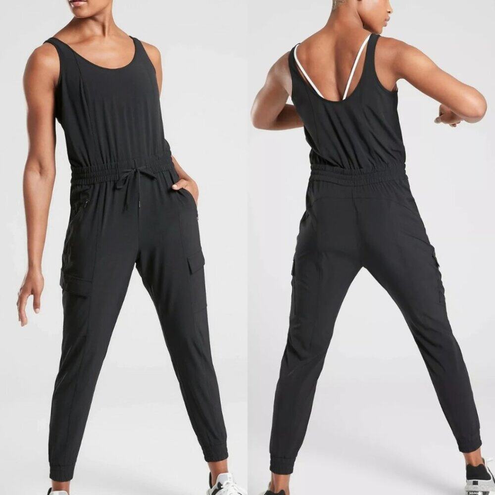 Athleta Woman's Unbound Jumpsuit Romper in Black - Picture 1 of 9